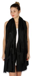 serenita D34 Reversible baby paisley pashmina Black