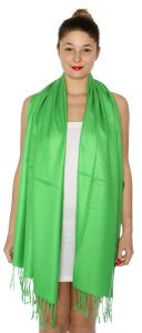 serenita D45 Silky Solid Wedding Pashmina 47 Green