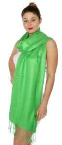 serenita D45 Silky Solid Wedding Pashmina 47 Green