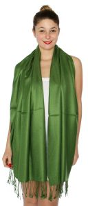 serenita D45 Silky Solid Wedding Pashmina 59 H Green