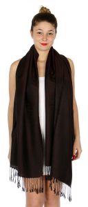 serenita D14 Symmetrical big paisley pashmina Chocolate