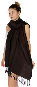 serenita D14 Symmetrical big paisley pashmina Chocolate