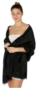 serenita D34 Reversible baby paisley pashmina Black