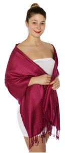 serenita D45 Silky Solid Wedding Pashmina 46 Cabernet
