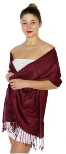 serenita D45 Silky Solid Wedding Pashmina 58 Alizarin