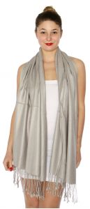 serenita D63 Silky Solid Wedding Pashmina 67 Grey