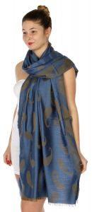 serenita D34 Reversible baby paisley pashmina Navy