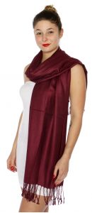 serenita D45 Silky Solid Wedding Pashmina 58 Alizarin