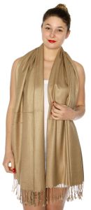 serenita D63 Silky Solid Wedding Pashmina 65 Taupe