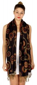serenita D26 Pashmina Multi Circle B Black fashionunic