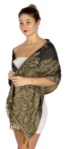 serenita D38 Big Paisley Pashmina 02 Dim Grey