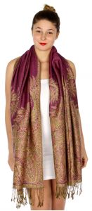 serenita D40 Big Paisley Pashmina 07 Dark Magenta