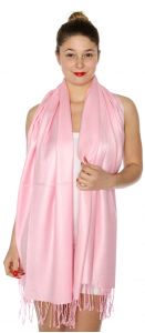 serenita D45 Silky Solid Wedding Pashmina 31 Pink