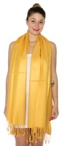 serenita D45 Silky Solid Wedding Pashmina 41 Marigold