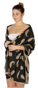 serenita D34 Reversible baby paisley pashmina BK/BG