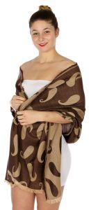 serenita D34 Reversible baby paisley pashmina D Brown