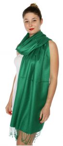 serenita D45 Silky Solid Wedding Pashmina 57 Forest