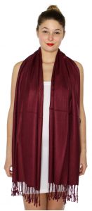 serenita D45 Silky Solid Wedding Pashmina 58 Alizarin