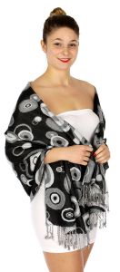 serenita D26 Pashmina Multi Circle W Black fashionunic