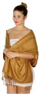 serenita D45 Silky Solid Wedding Pashmina 12 Bronze