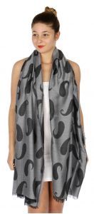 serenita D34 Reversible baby paisley pashmina Grey