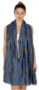 serenita D34 Reversible baby paisley pashmina Navy