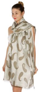 serenita D34 Reversible baby paisley pashmina WH/GY