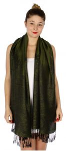 serenita D14 Symmetrical big paisley pashmina Olive