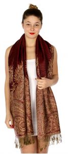 serenita D40 Big Paisley Pashmina 05 Dark Red