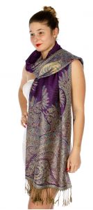 serenita D40 Big Paisley Pashmina 08 Indigo fashionunic