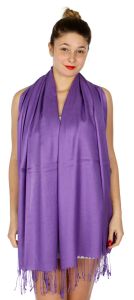 serenita D45 Silky Solid Wedding Pashmina 09 Purple