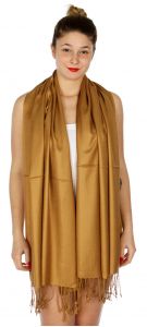 serenita D45 Silky Solid Wedding Pashmina 12 Bronze