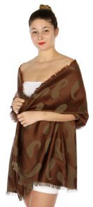 serenita D34 Reversible baby paisley pashmina Brown