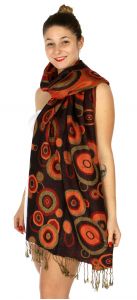 serenita D26 Pashmina Multi Circle Black fashionunic