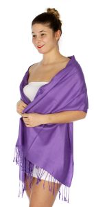serenita D45 Silky Solid Wedding Pashmina 09 Purple