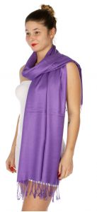 serenita D45 Silky Solid Wedding Pashmina 09 Purple