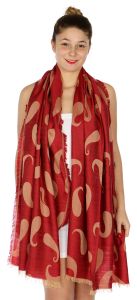 serenita D34 Reversible baby paisley pashmina Red