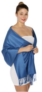 serenita D45 Silky Solid Wedding Pashmina 53 Patriot