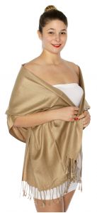 serenita D63 Silky Solid Wedding Pashmina 65 Taupe