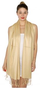 serenita D45 Silky Solid Wedding Pashmina 29 Beige