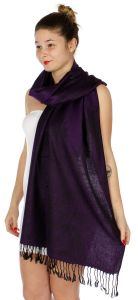 serenita D14 Symmetrical big paisley pashmina Purple