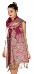 serenita D40 Big Paisley Pashmina 06 Pink Blue
