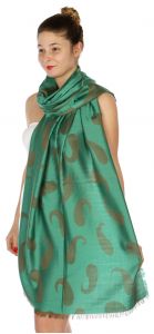 serenita D34 Reversible baby paisley pashmina Green