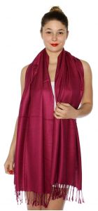 serenita D45 Silky Solid Wedding Pashmina 46 Cabernet