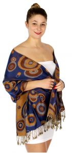 serenita D26 Pashmina Multi Circle R Blue fashionunic