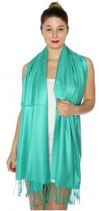 serenita D45 Silky Solid Wedding Pashmina 48 Jade Green