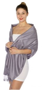 serenita D63 Silky Solid Wedding Pashmina 68 Purple