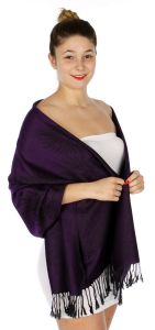 serenita D14 Symmetrical big paisley pashmina Purple