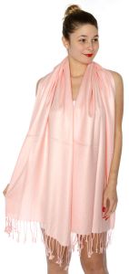serenita D45 Silky Solid Wedding Pashmina 23 Peach