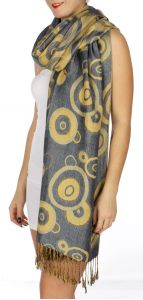 serenita D26 Pashmina Multi Circle B Grey fashionunic